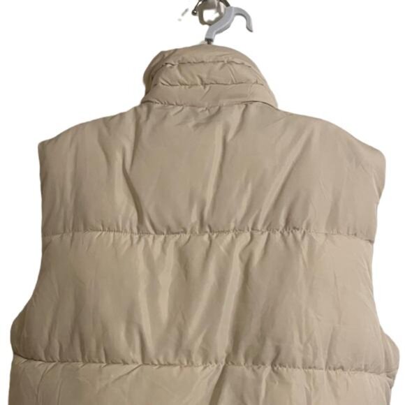Urban Outfitters BDG Beige Zip Up Sleeveless Puffer Quilted Coat Vest Jacket L - Picture 4 of 6